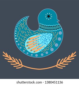 card with a bird