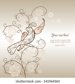 Card with bird