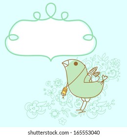 card with bird