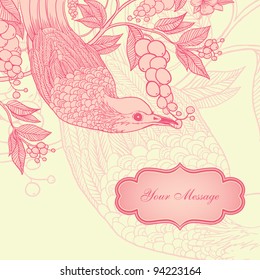 card with a bird