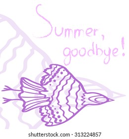 card bird lilac