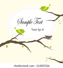 Card with bird and nest