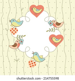 Card with birds and hers