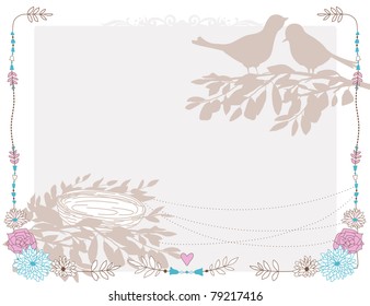 Card with the birds and nest.