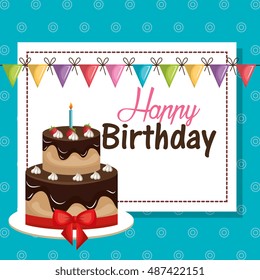 card birthday and bunting flags graphic