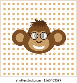Card for birthday with a monkey in EPS 10