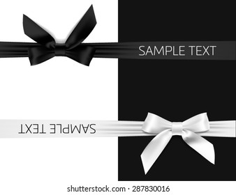 card with black and white bow