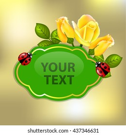 Card with Blooming Flowers. Vector Illustration EPS10