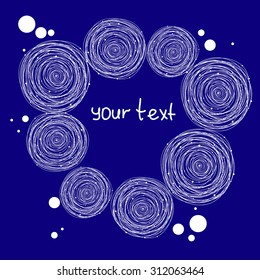 card blue background with white circles