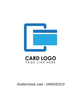 Card Blue Color Logo Design Template