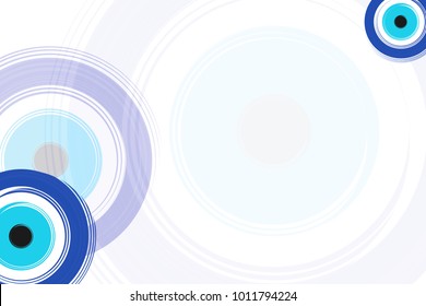 card with blue evil eyes - evil eye vector 