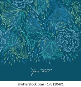 Card with blue flowers