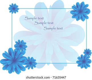 Card with blue flowers