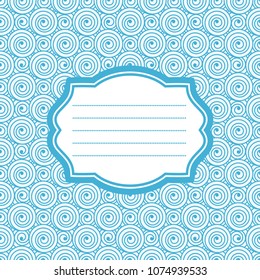 Card with blue frame