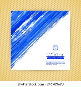 Card with blue gouache texture. Vector image.