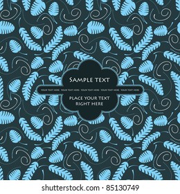 Card with blue leafs