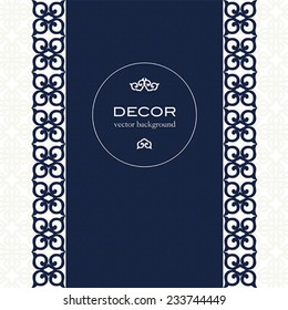 Card with a blue ornament in east style. 