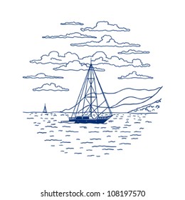 Karte mit dem Boot
