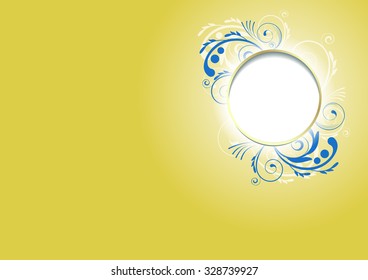 Card, book cover, leaflet cover, background with floral ornament. A4 size, CMYK color mode.
