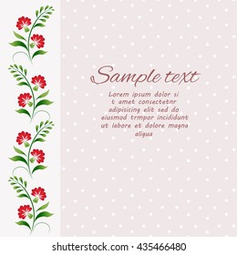 Card with border.  Vector illustration