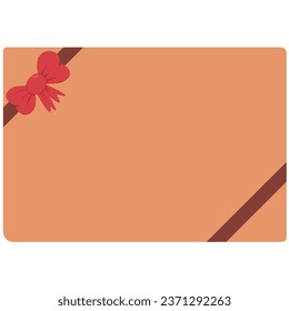 card with bow ans ribbon, invitaton card, vector illustration