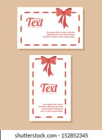 card bow over pink background vector illustration