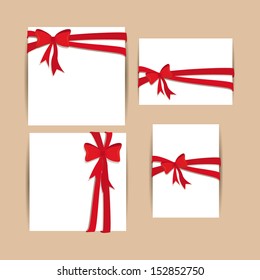card bow over pink background vector illustration