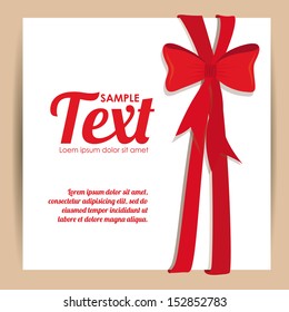 card bow over pink background vector illustration 