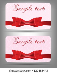 Card with bow and ribbon. Vector illustration