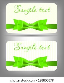 Card with bow and ribbon. Vector illustration