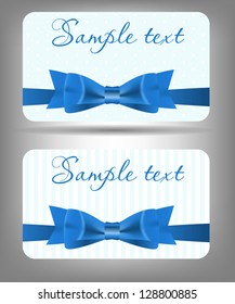 Card with bow and ribbon. Vector illustration