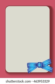 A card with a bow . vector illustration. A happy day background .