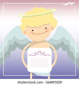 Card with a boy angel