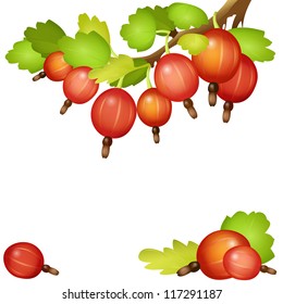 card with branches of gooseberry