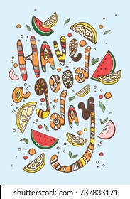 Card with bright backgound and wishing text Have a good day