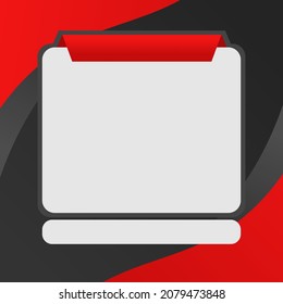 Card brochure template red black social media poster