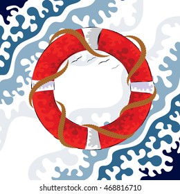 Card buoy in the water