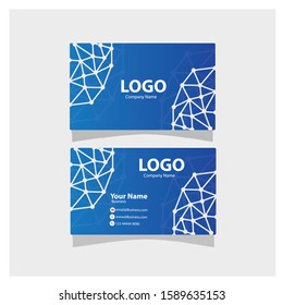 Card business network template  , blue color and white . vector illustration