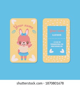 vectores lindos de conejo de negocios de tarjetas