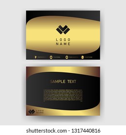 card business template with gold concept modern geometric card black