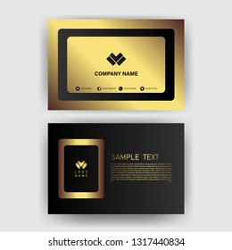 card business template with gold concept modern geometric card black