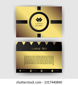 card business template with gold concept modern geometric card black