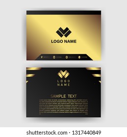 card business template with gold concept modern geometric card black