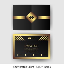 card business template with gold concept modern geometric card black