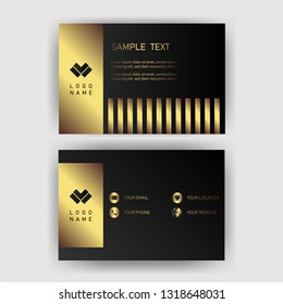 card business template with gold concept modern geometric card black
