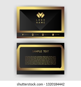 card business template with gold concept modern geometric card black