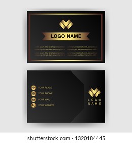 card business template with gold concept modern geometric card black