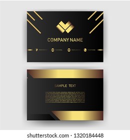 card business template with gold concept modern geometric card black