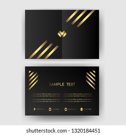 card business template with gold concept modern geometric card black