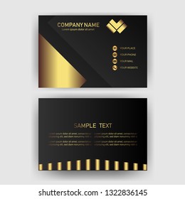 card business template with gold concept modern geometric card black
